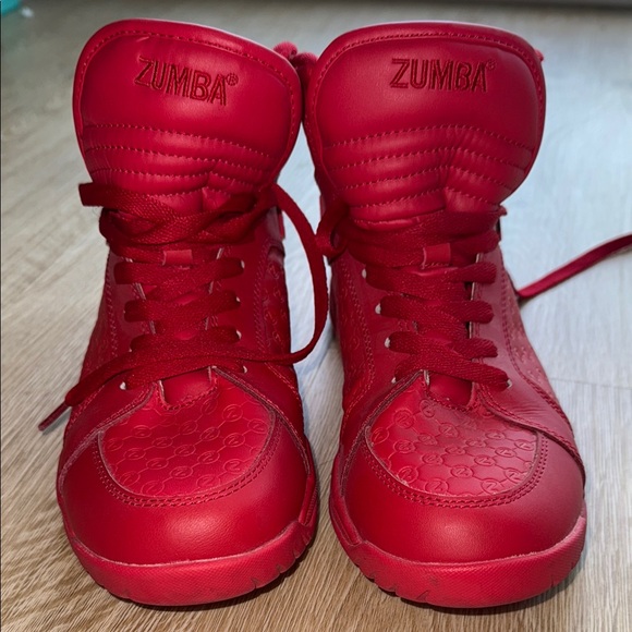Zumba Fitness Red Athletic High-Tops with Lace-Up Design - Picture 2 of 5